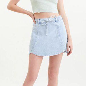 denim mini skirt